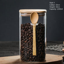 Load image into Gallery viewer, Glass Canister w/Bamboo Lid &amp; Spoon
